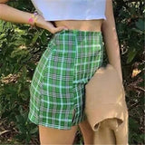 Fashion High Waist Plaid Print Skirt