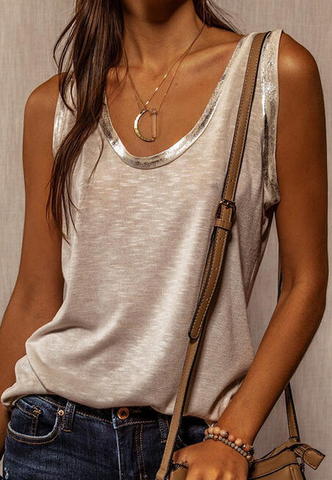 Casual Loose Solid Color Sleeveless Vest Tops