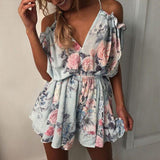 Sexy V-Neck Sling Print Rompers Jumpsuit