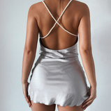 Sexy Pearl Temperament Backpack Hip Sling Dress