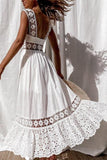 Fashion Lace Patchwork Sleeveless Long Dress