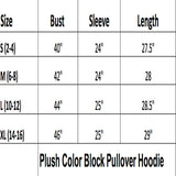 Hoodie Plush Color Block Pullover Sweater