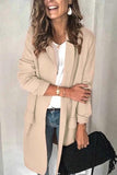 Cardigan Womens Solid Color Long Sleeve Jacket Coat