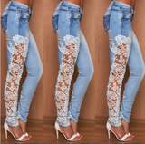 DESIGN LACE EMBROIDERY JEANS