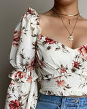 Floral Long Sleeve Sexy Shirt Top