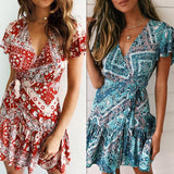 Sexy Casual Short-Sleeved Printed Dress