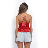 Fashion Design V-Neck Backless Sling Vest