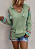 Hooded Long Sleeved Pullover Loose Sweater