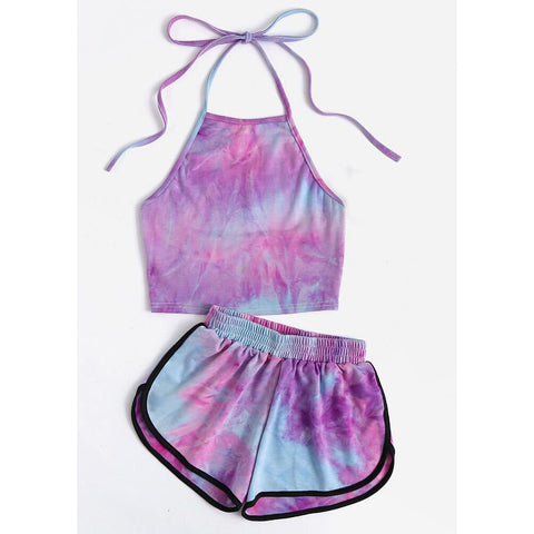 Sling Vest Exposed Navel Shorts Two Piece Sets