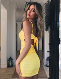 Sexy Solid Color Sling Backless Dress