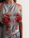 Fashion Sexy Sling Embroidered Vest Top