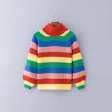 Loose Rainbow Colorful Stripe Sweater