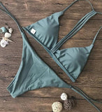 Sexy Green Bandage Beach Swimwear Bikini Set