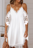 Women's Sling Lace White Casual Dress