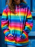 Hoodie Rainbow Stripe Sweater