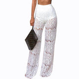Sexy High Waist Lace Perspective Pants