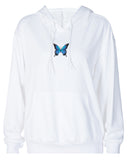 Hooded Embroidery Butterfly Loose Sweater