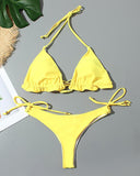 Drawstring Swimwear Bikini Set