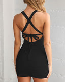 Backless Cut Out Ruched Bodycon Dress