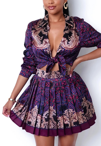 Long Sleeve Fashion Sexy Two-piece Suit Dress