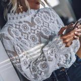 Sexy Long Sleeve Lace Top
