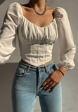 Slim Women'S Long-Sleeve Chiffon Shirt Top