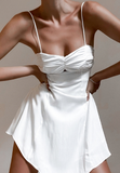 Slim Women'S Fashion White Sling Dress