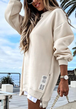 Long Sleeve Casual Zipper Round Neck Sweater