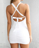 Backless Cut Out Ruched Bodycon Dress