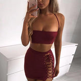 Halter Tops Sexy Skirt Two-Piece Set