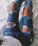 Fashion Ripped Holes Pants Jeans