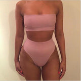 Sexy Women Solid  Bikini Set