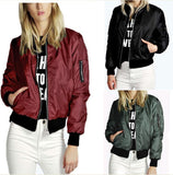Fashion Solid Color Zipper Coat Jacket