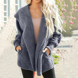 Loose Solid Color Long Sleeve Thick Coat