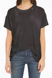 Fashion Loose Holes Round Neck T-Shirt Top