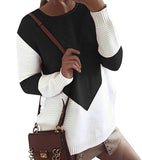 Fashion Knit Long-Sleeved Round Neck Sweater Top