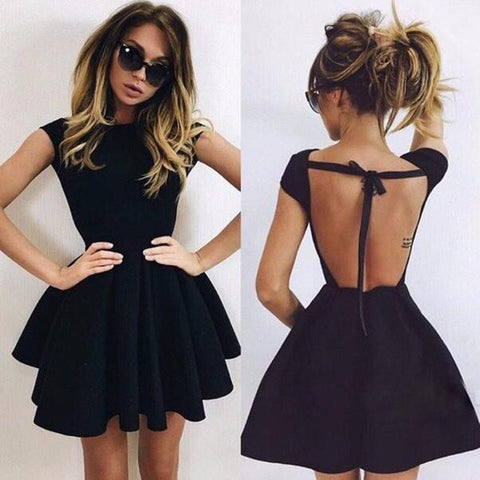 Fashion Sexy Mini Backless Dress
