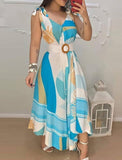 Women Elegant Print Casual Sleeveless Dress