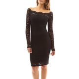 Sexy Strapless Long sleeve Lace Dress