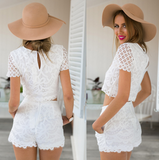 TWO-PIECE LACE SHORT-SLEEVED SHORTS