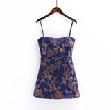 Womens Sling Embroidered Dress