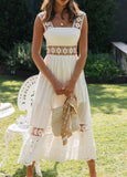 Fashion Lace Patchwork Sleeveless Long Dress