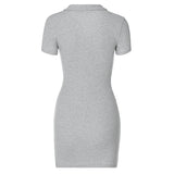 Short Sleeve Solid Color Dress