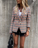 Fashion Plaid Long Sleeve Jacket