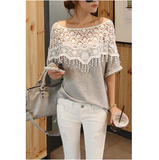 Cute Grey Top With Beautiful Lace Detail