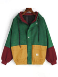 Loose Patchwork Vintage Hooded Jacket