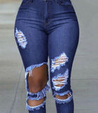 Fashion Women Hole Denim Jeans Pants