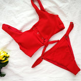 Knotted And Buckled Swimming Suit